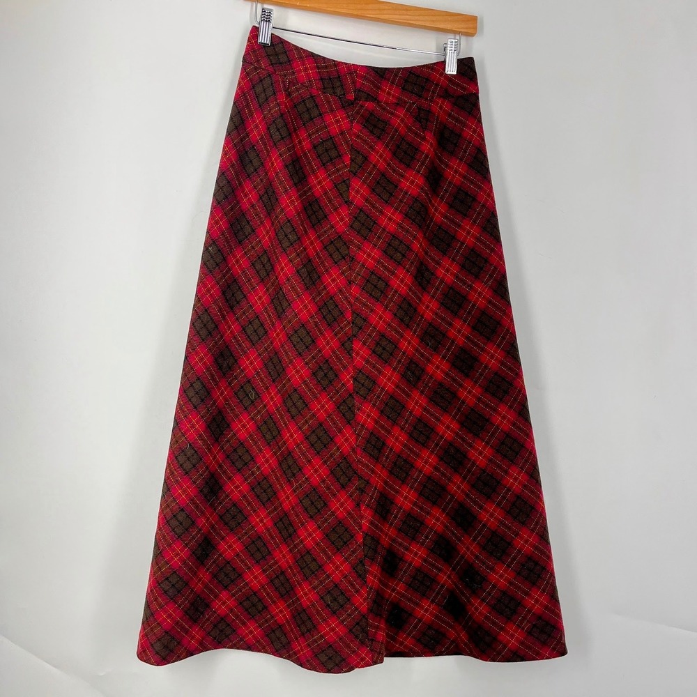 Gap Womens Vintage Plaid Wool Blend A-Line‎ Maxi Skirt Size 6 Y2K 90s Tartan